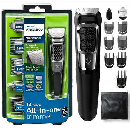 Philips Norelco Multigroomer All-in-One Trimmer Series 3000, 13 Piece Mens Grooming Kit, for Beard, Face, Nose, and Ear Hair Trimmer