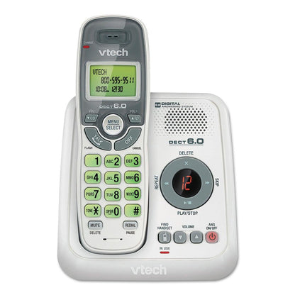 VTech CS6124 DECT 6.0 Cordless Phone with Answering System and Caller ID/Call Waiting, White