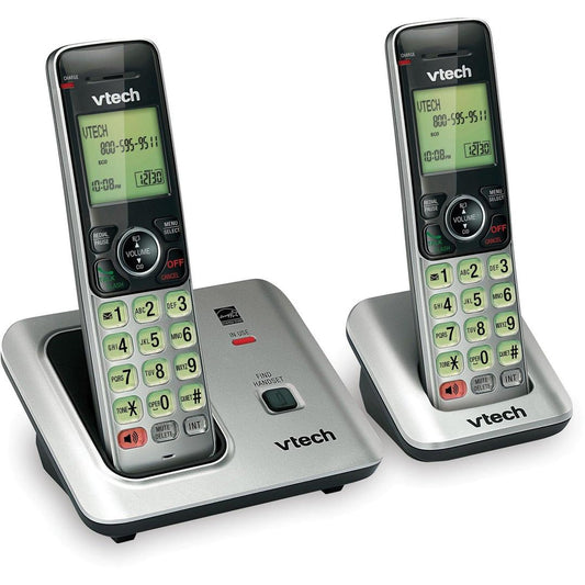 VTech CS6719-2 2-Handset Expandable Cordless Phone with Caller ID/Call Waiting, Handset Intercom & Backlit Display/Keypad, Silver