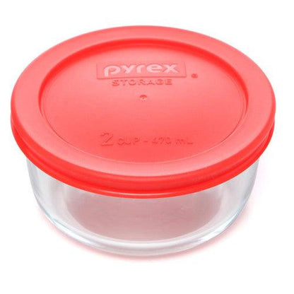 Pyrex 2-Cup Glass Food Storage Set with Lids Fine 6-Piece Clear