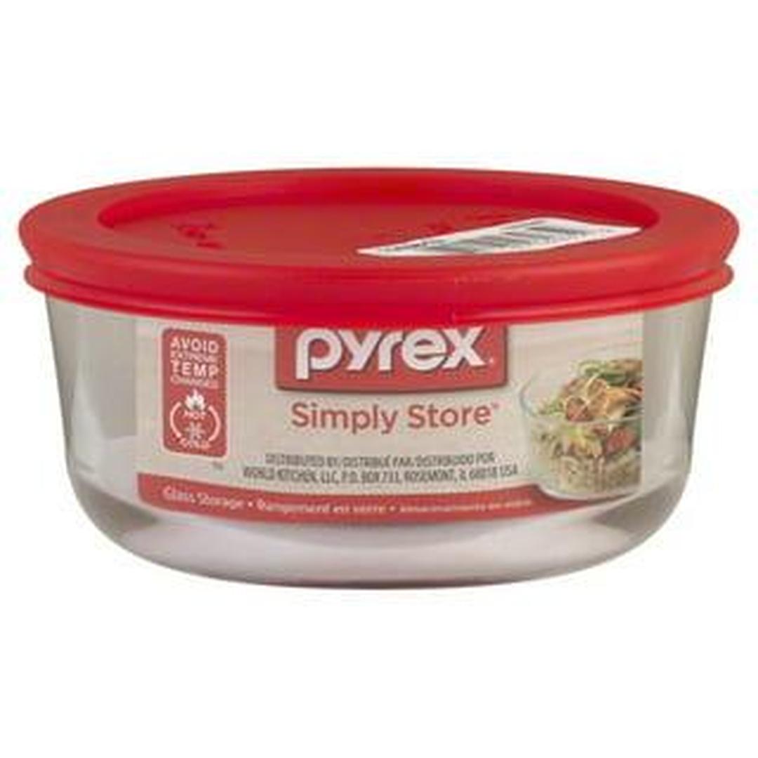 Pyrex 2-Cup Glass Food Storage Set with Lids Fine 6-Piece Clear