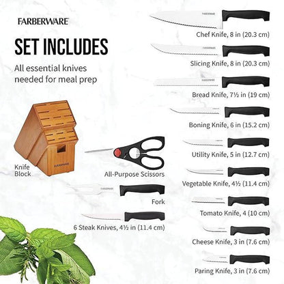 Farberware Never Needs Sharpening High-Carbon Stainless Steel Knife