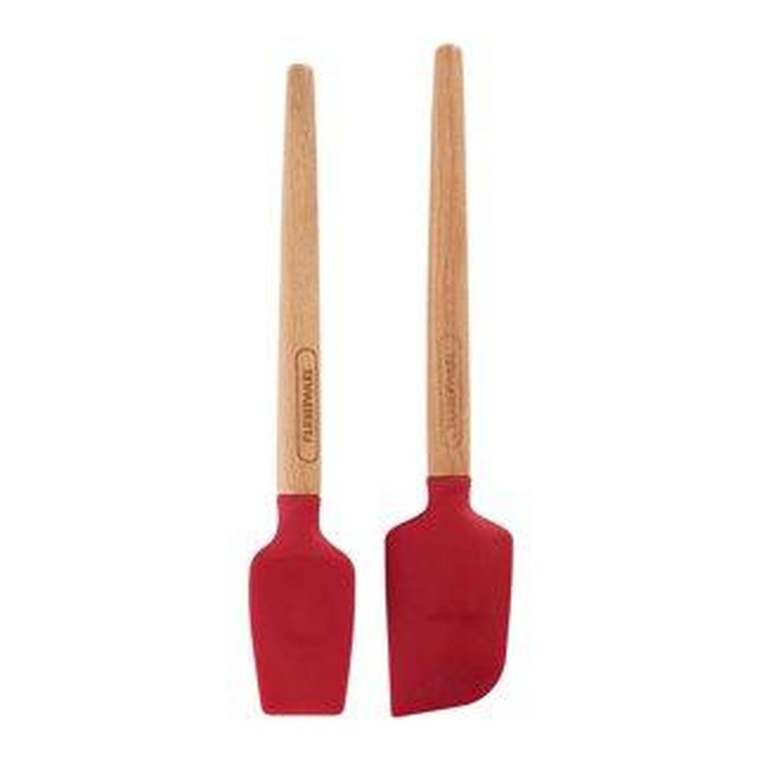 Farberware Professional Red Mini Beech Wood Handle Spatula Set