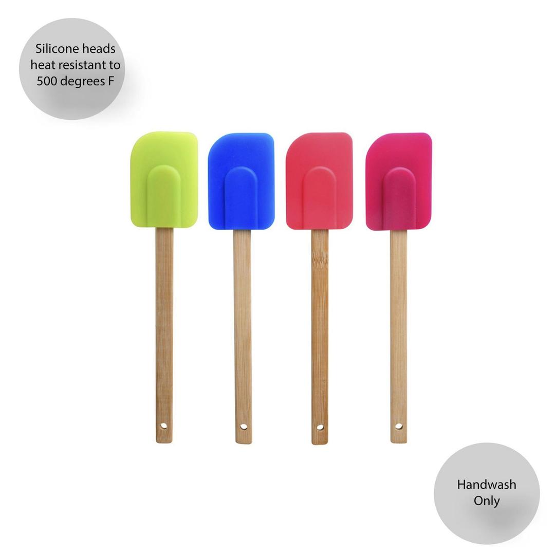 Farberware Set of 4 Wood Handle Multi-Color Silicone Spatula