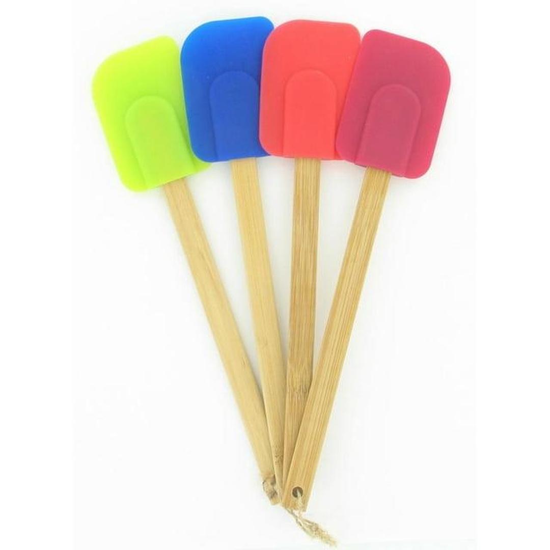 Farberware Set of 4 Wood Handle Multi-Color Silicone Spatula