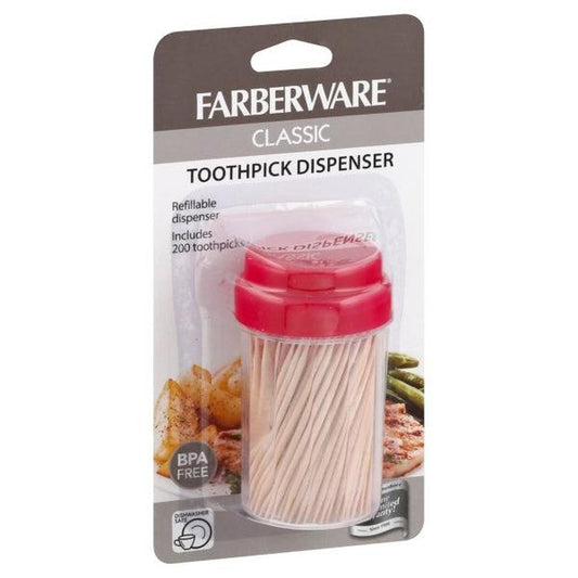 Farberware 5215825 Toothpick Dispenser, Plastic/Wood, Multicolored