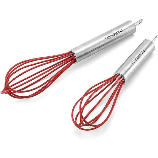 Farberware Professional Silicone Mini Whisks (Red, Set of 2)