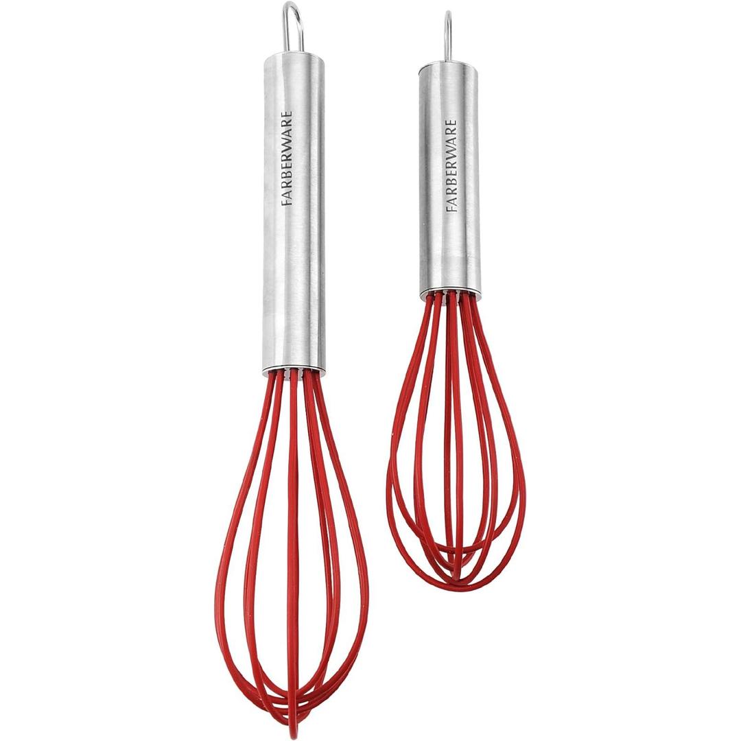 Farberware Professional Silicone Mini Whisks (Red, Set of 2)