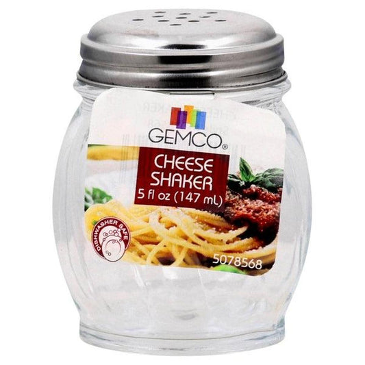 Gemco Clear/Silver Glass/Stainless Steel Cheese Shaker 5 oz