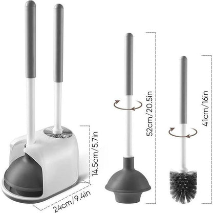 2 in 1Set Round Toilet Brush and Plunger Caddy Set
