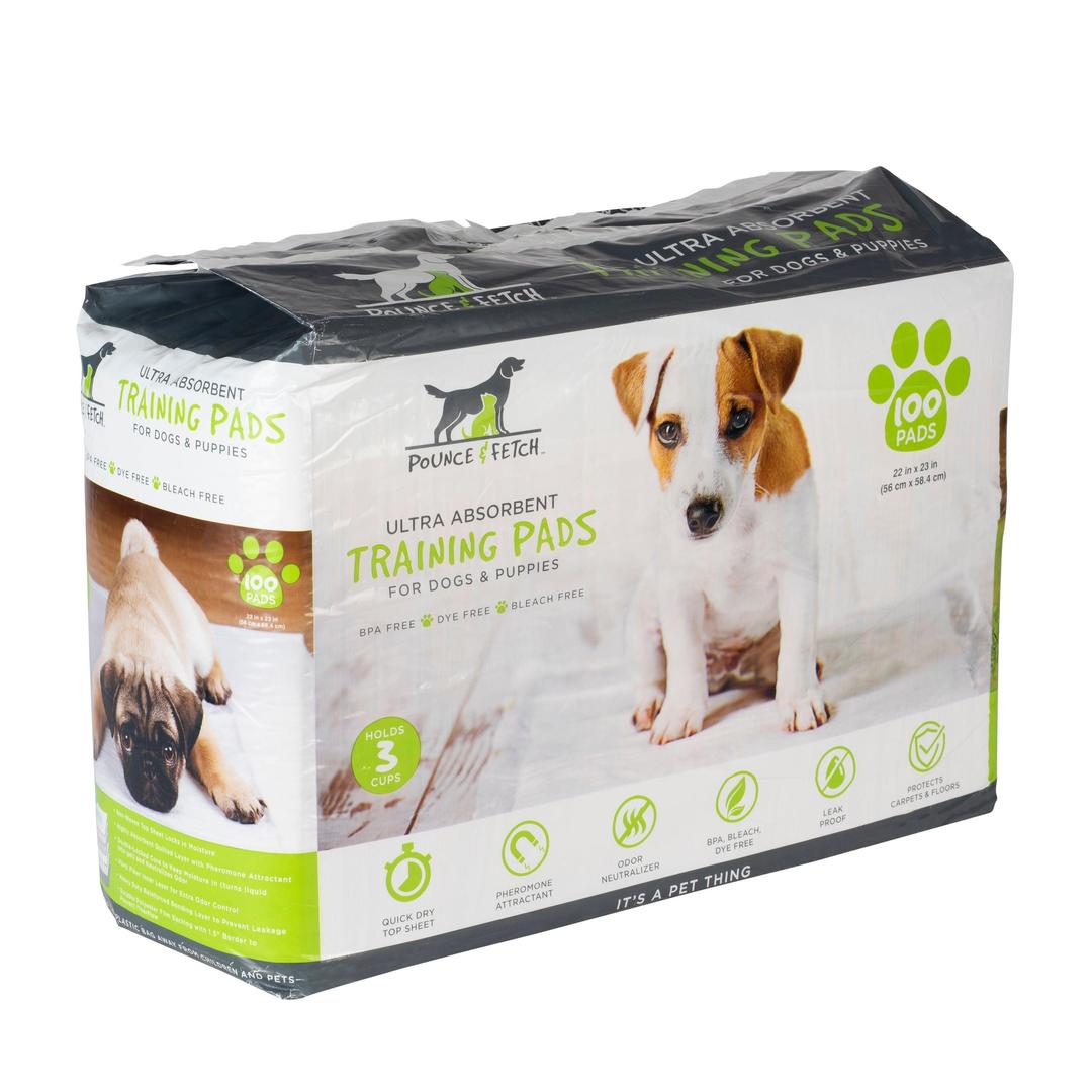 Pounce + Fetch Ultra Absorbent Dog Training Pads, 100 Count