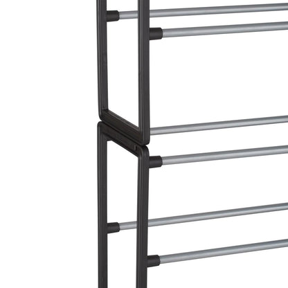 Simplify 10 Tier 50 Pair Shoe Organizer Rack in Black