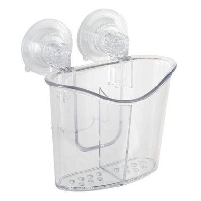Bath Bliss Clear Power Lock Suction Caddy with 2 Compartments 