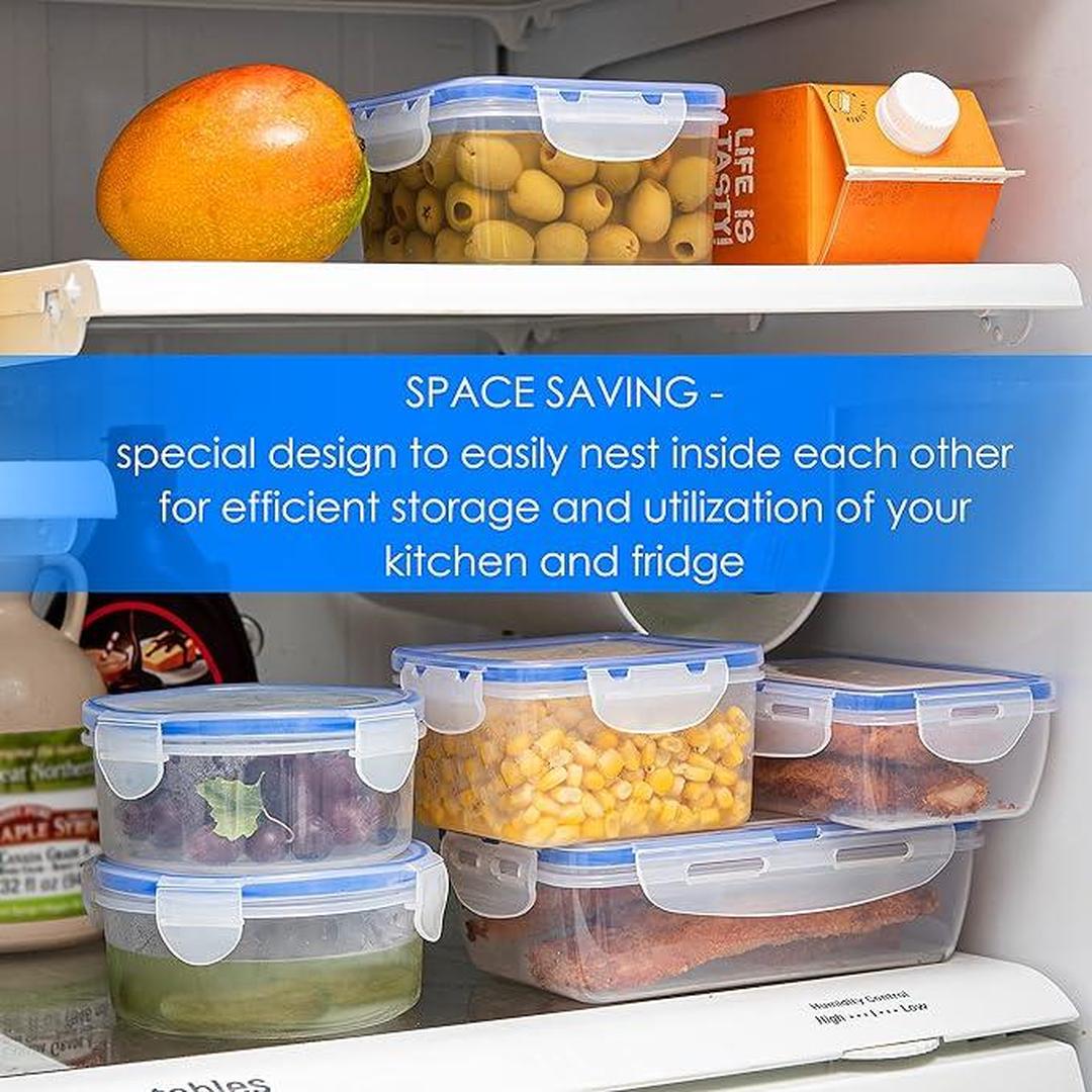16pc Set Nested Food Storage W/ Silicone Locking LIds -Teal