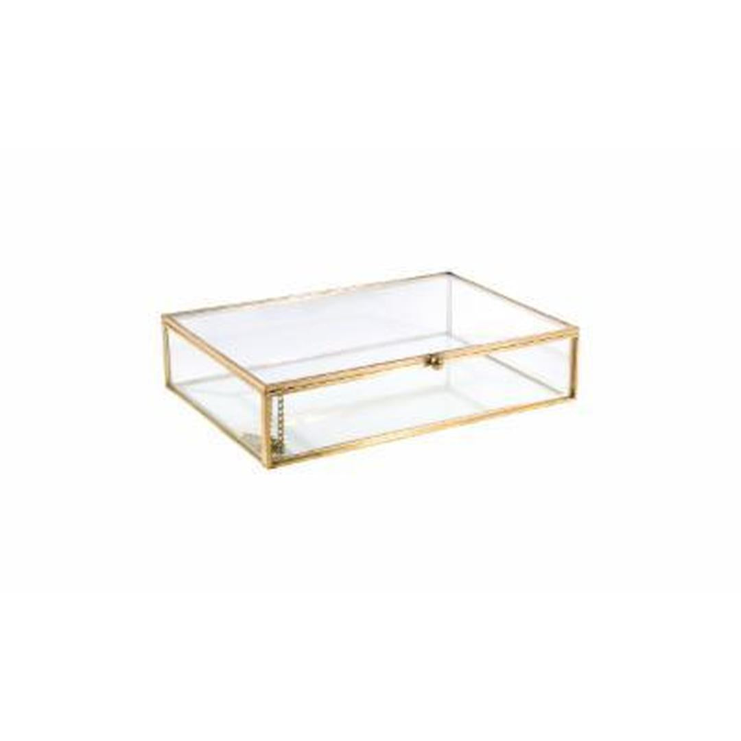 Home Details Vintage Unisex Glass Keepsake Box in Gold