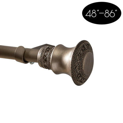 Home Details Marquis Single Curtain Rod 48-86" in Brushed Silver