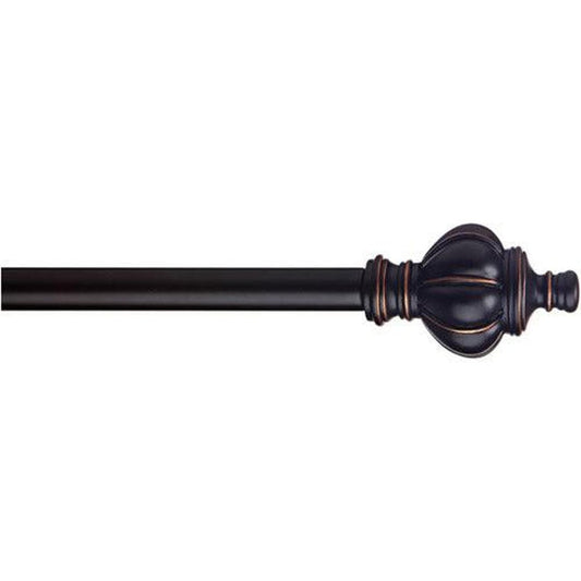 Home Details Bellagio Adjustable 48"-86" Curtain Rod, Black