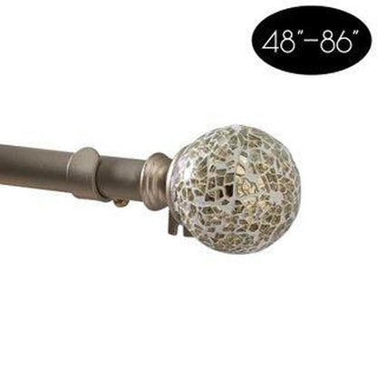 48” - 86” Home Details Champage Palermo Adjustable Curtain Rod