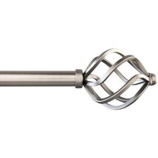 Home Details Royal Twist Curtain Rod 24-48" in Satin Nickel