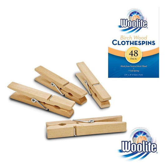 48CT BIRCH WOODEN CLOTHESPINS CLASSIC