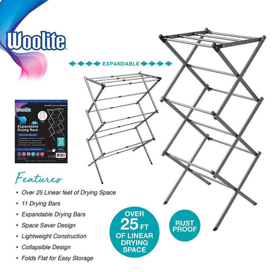Expandable 3-Tier Cloth Dryer with 11 Drying Bars - Provides 25ft of Drying Space