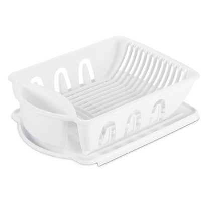 STERILITE 2-Piece Large Sink Set Dish Rack Drainer, White