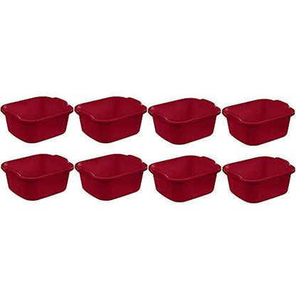 Sterilite Convenient Extra Large Multi-Functional Home 12-Quart Standard Sink Dish Washing Storage Pan, Red