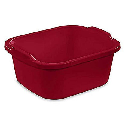 Sterilite Convenient Extra Large Multi-Functional Home 12-Quart Standard Sink Dish Washing Storage Pan, Red