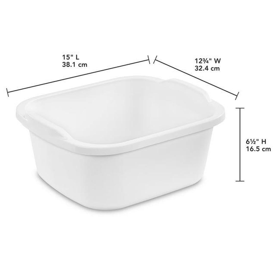 Sterilite 12 Qt. Dishpan Plastic, White