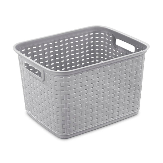 Sterilite Tall Plastic Weave Storage Basket