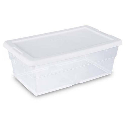 Sterilite 6 Qt Storage Box, Stackable Bin with Lid, Plastic Container