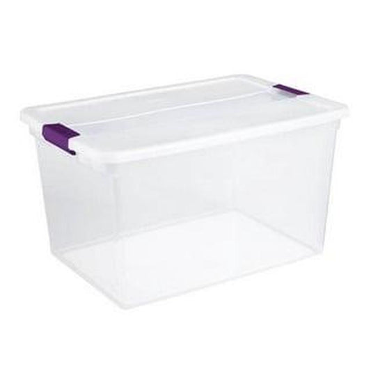 Sterilite 17571706 66-Quart ClearView Latch Box Storage Tote Container, Single