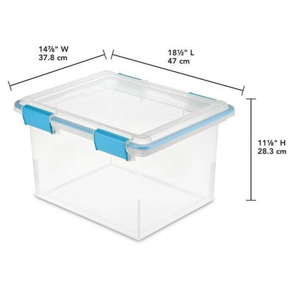 Sterilite 32 Qt. Gasket Box Plastic, Blue Aquarium