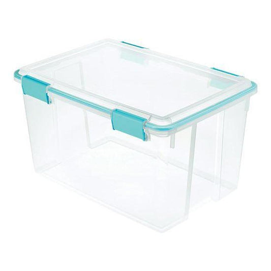 Sterilite 19344304 Gasket Box, Plastic, Blue Aquarium/Clear, 22-1/2 in L, 16 in W, 12-3/4