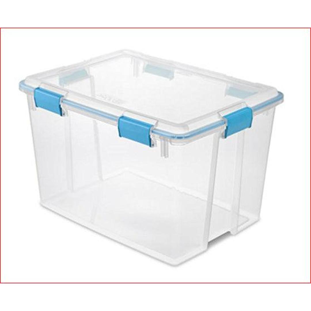 Sterilite 80 Qt Gasket Box, Stackable Storage Bin with Latching Lid and Tight Seal