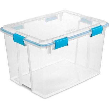 Sterilite 80 Qt Gasket Box, Stackable Storage Bin with Latching Lid and Tight Seal