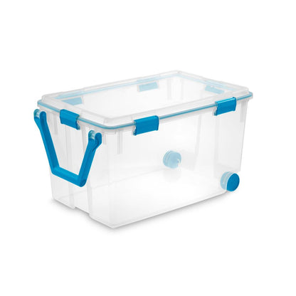 Sterilite 120 Qt Wheeled Gasket Box, Stackable Storage Bin with Latching Lid