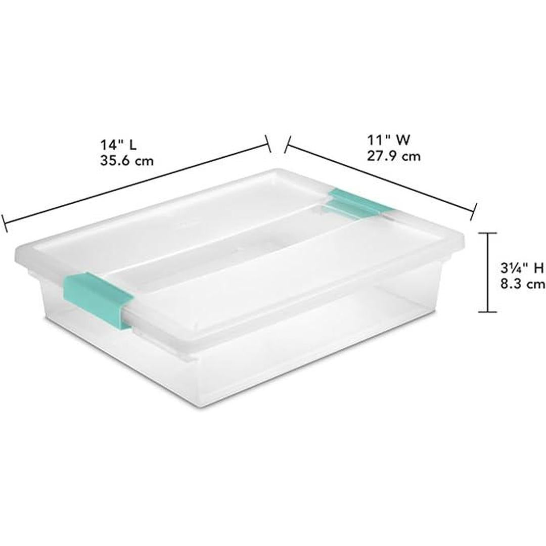 Sterilite Large Clip Box, Stackable Small Storage Bin with Latching Lid