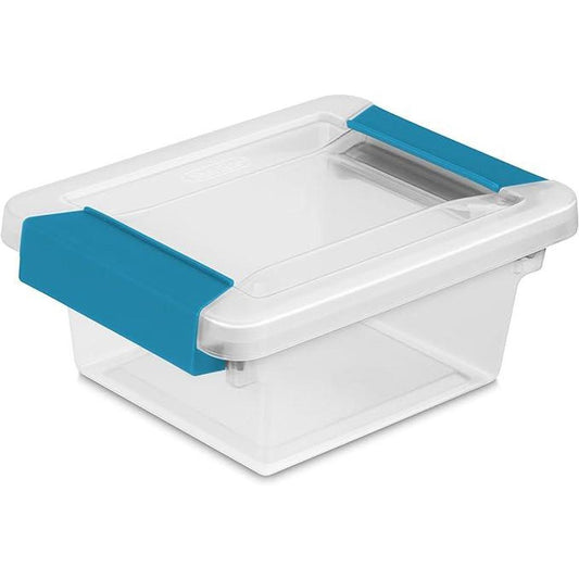 Sterilite Mini Clip Box Clear with Blue Aquarium Latches