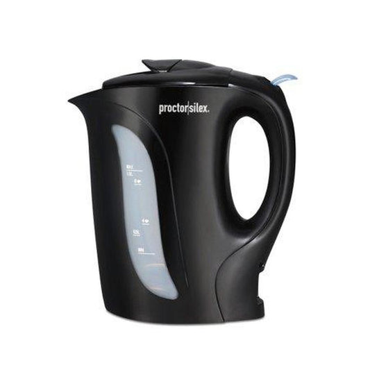 Proctor Silex Electric Tea Kettle, Water Boiler & Heater Auto-Shutoff & Boil-Dry Protection, 1000 Watts for Fast Boiling, 1 Liter, Black (K2071PS)