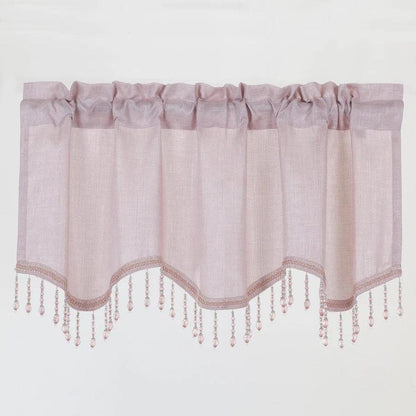 Gina Metallic Rod Pocket Window Panel and Valance Treatments, Rose