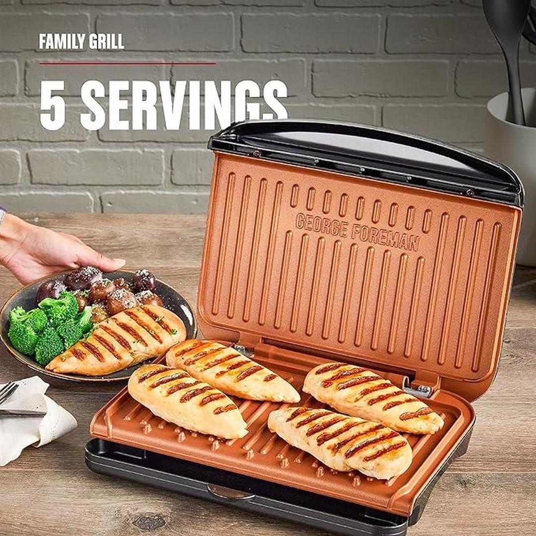 George Foreman 5-Serving Indoor Grill & Panini Press - Black