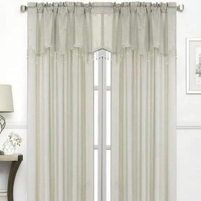 Gina Metallic Jacquard Rod Pocket Curtain Panels, Gold