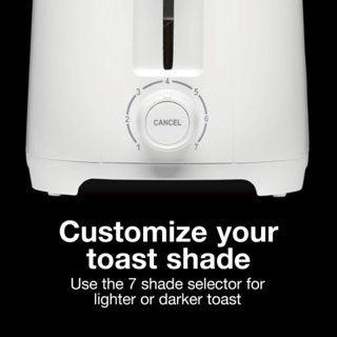 Proctor Silex 2 Slice Toaster, Wide-Slots, Shade Selector, Toast Boost, Auto Shut-off and Cancel Button, White, 22216