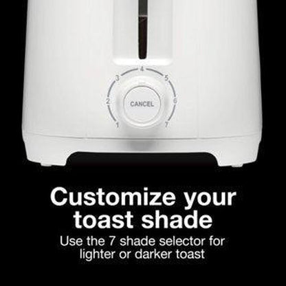 Proctor Silex 2 Slice Toaster, Wide-Slots, Shade Selector, Toast Boost, Auto Shut-off and Cancel Button, White, 22216