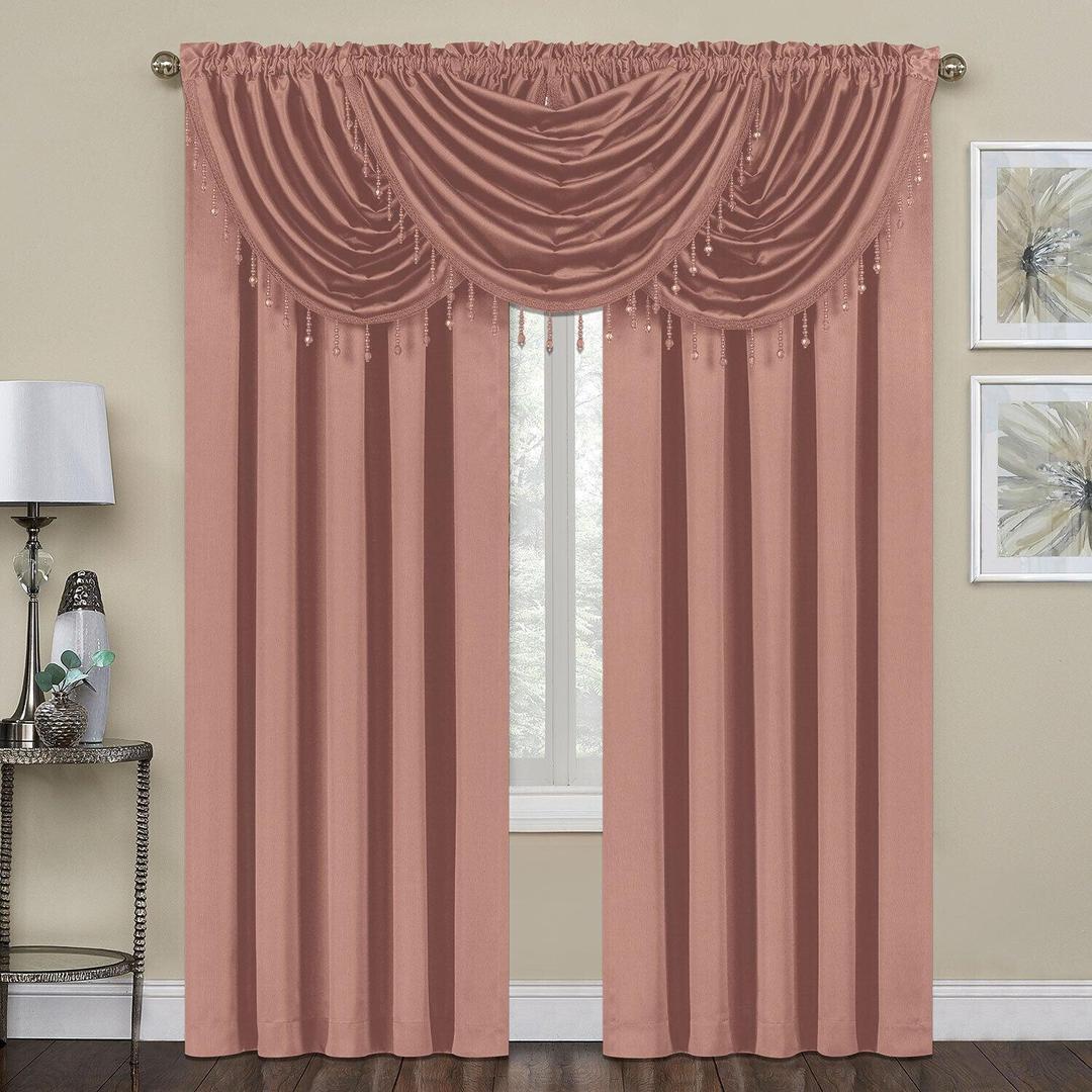 Regency Crushed Satin Rod Pocket Window Panel and Valance Treatments - Thumbnail 5