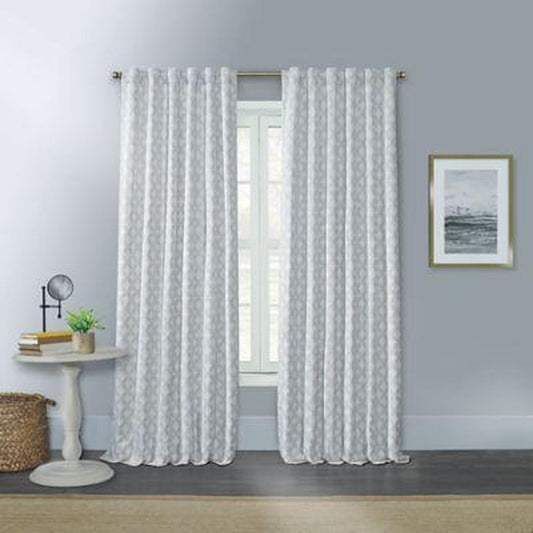 Willow 100% Blackout Rod Pocket/Back Tab Window Curtain Panel in Linen (Single)