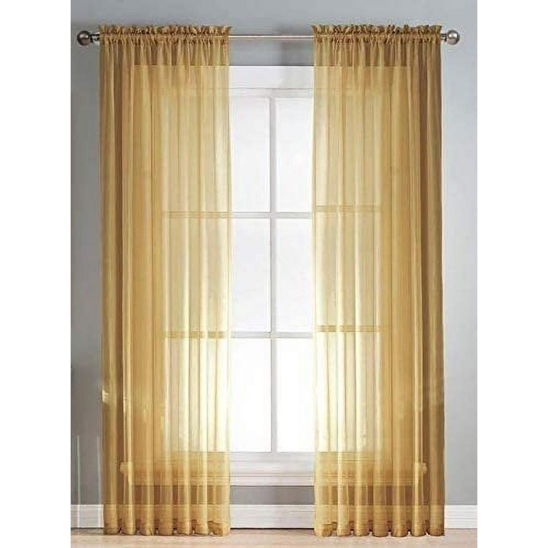 Elegant Sheila Gold Rod Pocket Panel - Timeless Style for Your Space (54" x 84")