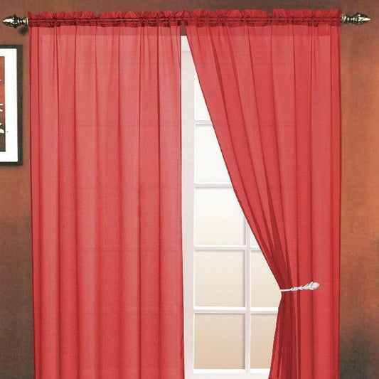 Elegant Sheila Red Rod Pocket Panel - Timeless Style for Your Space (54" x 84")