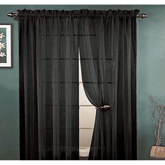 Elegant Sheila Black Rod Pocket Panel - Timeless Style for Your Space (54" x 84")